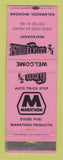 Matchbook Cover - Marathon oil gas ½ Wayhouse Kalamazoo MI LAMINATED