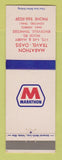Matchbook Cover - Marathon oil gas Travel Oasis Knoxville TN