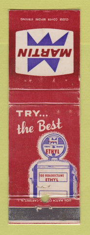 Matchbook Cover - Martin oil gas  WEAR #1 LAMINATED
