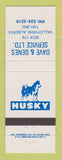 Matchbook Cover - Husky oil gas Dave & Genes Valleyview AB