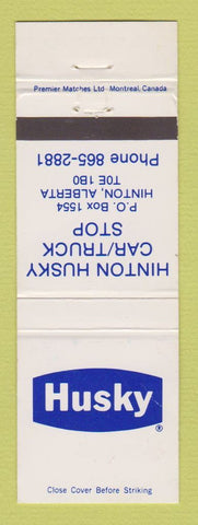 Matchbook Cover - Husky oil gas Hinton Truck Stop Hinton AB