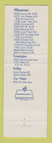 Matchbook Cover - Husky oil gas Sundance Corp Albuquerque NM