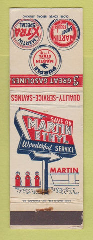 Matchbook Cover - Martin oil gas Purplle Super Regular CHAIN WEAR