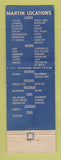 Matchbook Cover - Martin oil gas Purplle Super Regular CHAIN WEAR