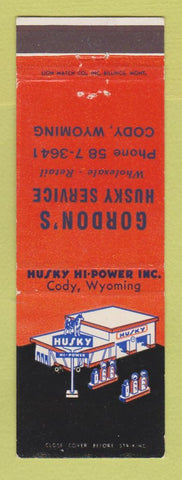 Matchbook Cover - Husky oil gas Gordon's Cody WY
