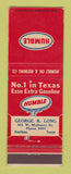 Matchbook Cover - Humble oil gas George Long Kaufman TX