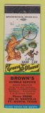 Matchbook Cover - Humble oil gas Brown's Fort Worth TX LAMINATED