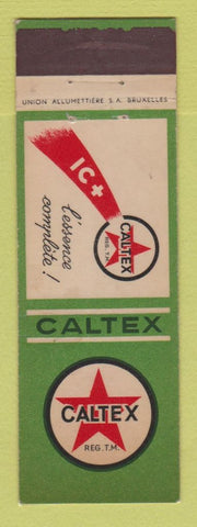 Matchbook Cover - Caltex oil gas Belgium LAMINATED