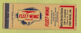 Matchbook Cover - Fleet Wing oil gas Barto Fort Wayne IN LAMINATED