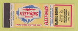 Matchbook Cover - Fleet Wing oil gas Daniel Boone Progress PA