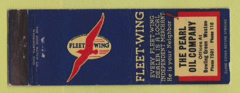 Matchbook Cover - Fleet Wing oil gas Pearl Bowling Green OH Weston LAMINATED