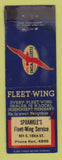Matchbook Cover - Fleet Wing oil gas Sprankle's WORN LAMINATED