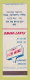 Matchbook Cover - Fleet Wing oil gas Lite Star Upper Sandusky OH
