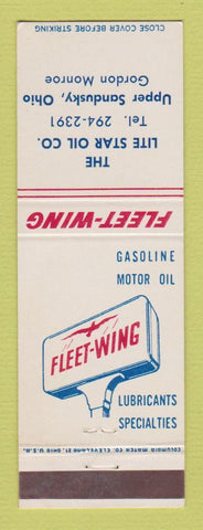 Matchbook Cover - Fleet Wing oil gas Lite Star Upper Sandusky OH