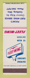Matchbook Cover - Fleet Wing oil gas Coalburg OH Pucak's