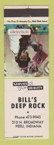 Matchbook Cover - Deep Rock oil gas Bill's Peru IN