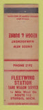 Matchbook Cover - Fleet Wing oil gas Sturgis MI WEAR LAMINATED