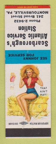 Matchbook Cover - Atlantic oil gas Scarborough's Montoursville PA pinup