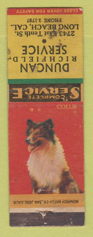 Matchbook Cover - Richfield oil gas Duncan Long Beach CA Collie WEAR