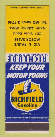Matchbook Cover - Richfield oil gas Vic & Paul's North Adams MA