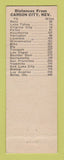 Matchbook Cover - Richfield oil gas Sage Brush Corral Carson City NV hillbilly