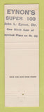 Matchbook Cover - Clark oil gas Eynon's Super 100 Saybrook Plaza