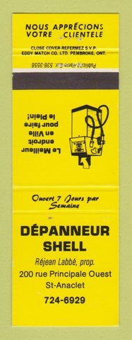Matchbook Cover - Shell oil gas Depanneur St Anaclet QC