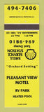 Matchbook Cover - Shell oil gas Pleasnt View Motel Summerland BC
