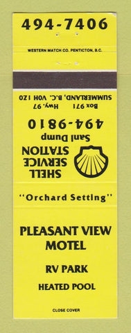 Matchbook Cover - Shell oil gas Pleasnt View Motel Summerland BC