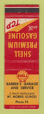 Matchbook Cover - Shell oil gas Barber's Mount Morris IL low phone #