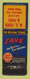 Matchbook Cover - Shell oil gas ME Fenn Hemlock IN WORN LAMINATED