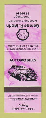 Matchbook Cover - Shell oil gas Garage R Morin Magog QC