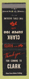 Matchbook Cover - Clark oil gas Super 100