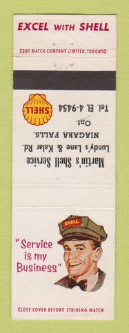 Matchbook Cover - Shell oil gas Martin's Niagara Falls ON