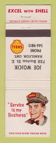 Matchbook Cover - Shell oil gas Joe Wojcik Hamilton ON