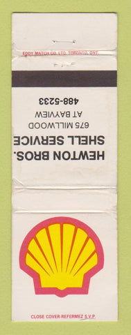 Matchbook Cover - Shell oil gas Hewton Bros WORN