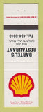 Matchbook Cover - Shell oil gas Bartel's Grunthal MB