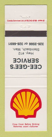 Matchbook Cover - Shell oil gas Cee Gee's Steinbach MB