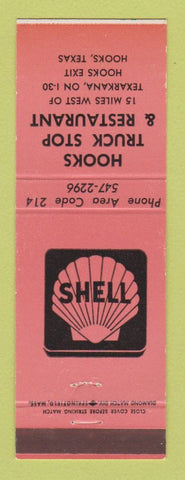 Matchbook Cover - Shell oil gas Hooks Truck Stop TX SALMON