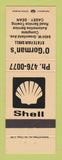 Matchbook Cover - Shell oil gas O'Gorman's West Allis WI
