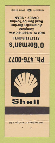 Matchbook Cover - Shell oil gas O'Gorman's West Allis WI