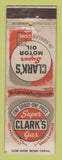 Matchbook Cover - Clark's oil gas St Paul Minneapolis MN WORN
