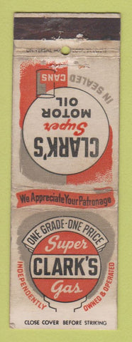 Matchbook Cover - Clark's oil gas St Paul Minneapolis MN WORN