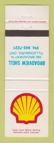 Matchbook Cover - Shell oil gas Broadview Tillsonburg ON