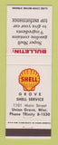 Matchbook Cover - Shell oil gas Grove Union Grove WI