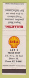 Matchbook Cover - Shell oil gas Art's Olney IL