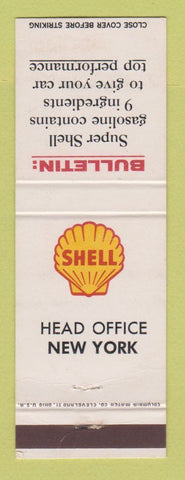 Matchbook Cover - Shell oil gas Head Office New York City