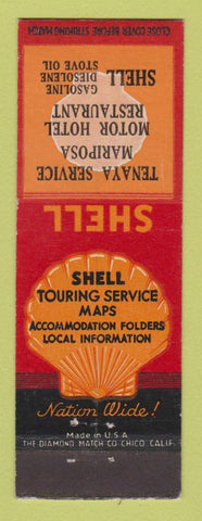 Matchbook Cover - Shell oil gas Tenaya Mariposa Motor Hotel CA?