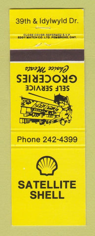 Matchbook Cover - Shell oil gas Satellite Saskatoon? SK?