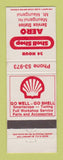 Matchbook Cover - Shell oil gas Aero Service Mount Maunganui New Zealand